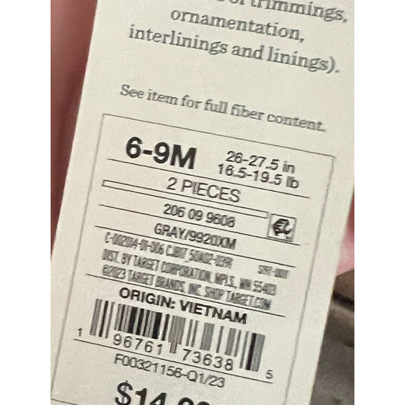 New Cat & Jack Infant Gray & White Halloween Sweatshirt Pants 6-9 Months - Picture 2 of 5